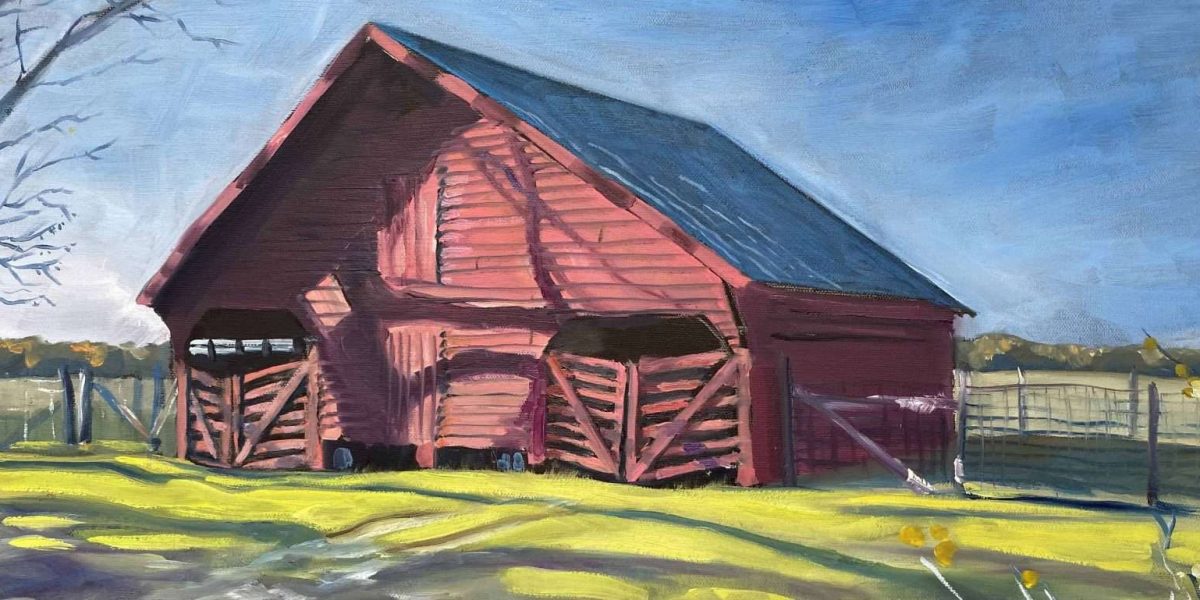 White Oak Barn Oil Painting by Michael Meissner