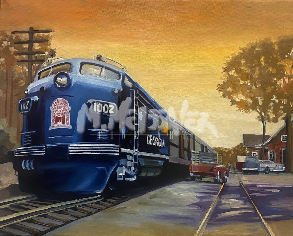 Harlem Train Depot painting