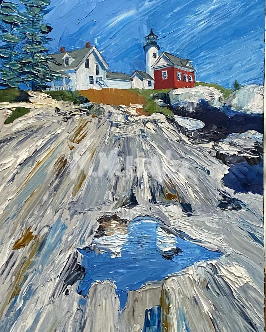 Maine Lighthouse Painting by Michael Meissner