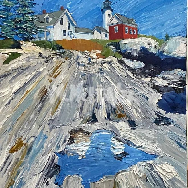 Maine Lighthouse Painting by Michael Meissner