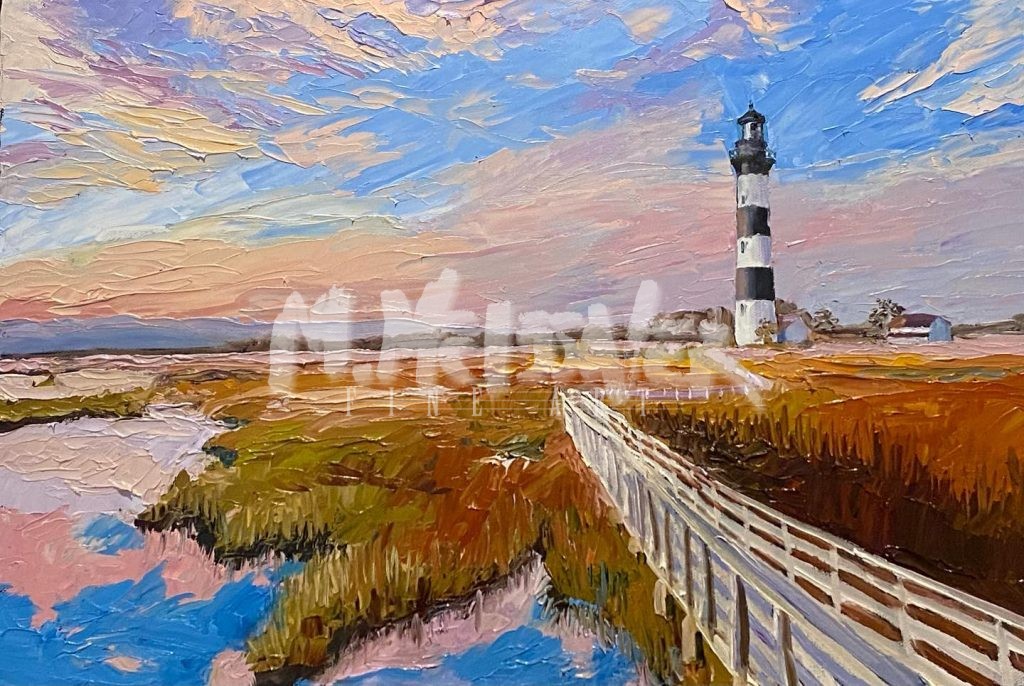 Bodie Island Lighthouse Painting by Michael Meissner