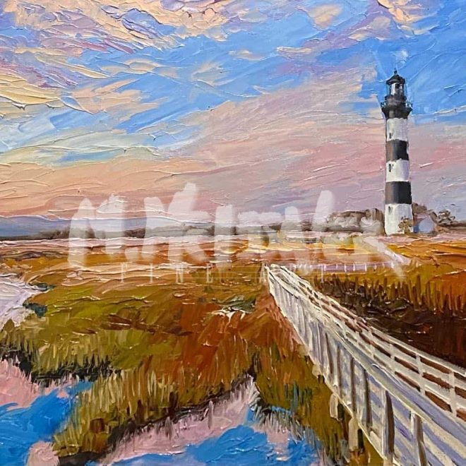 Bodie Island Lighthouse Painting by Michael Meissner