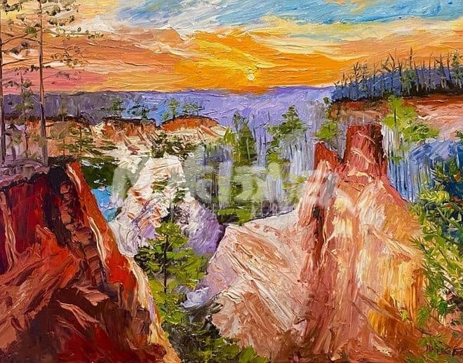 Providence Canyon Painting by Michael Meissner