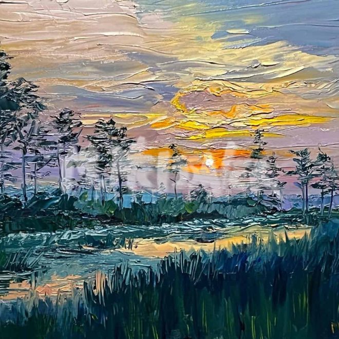 Pine Marsh Painting by Michael Meissner