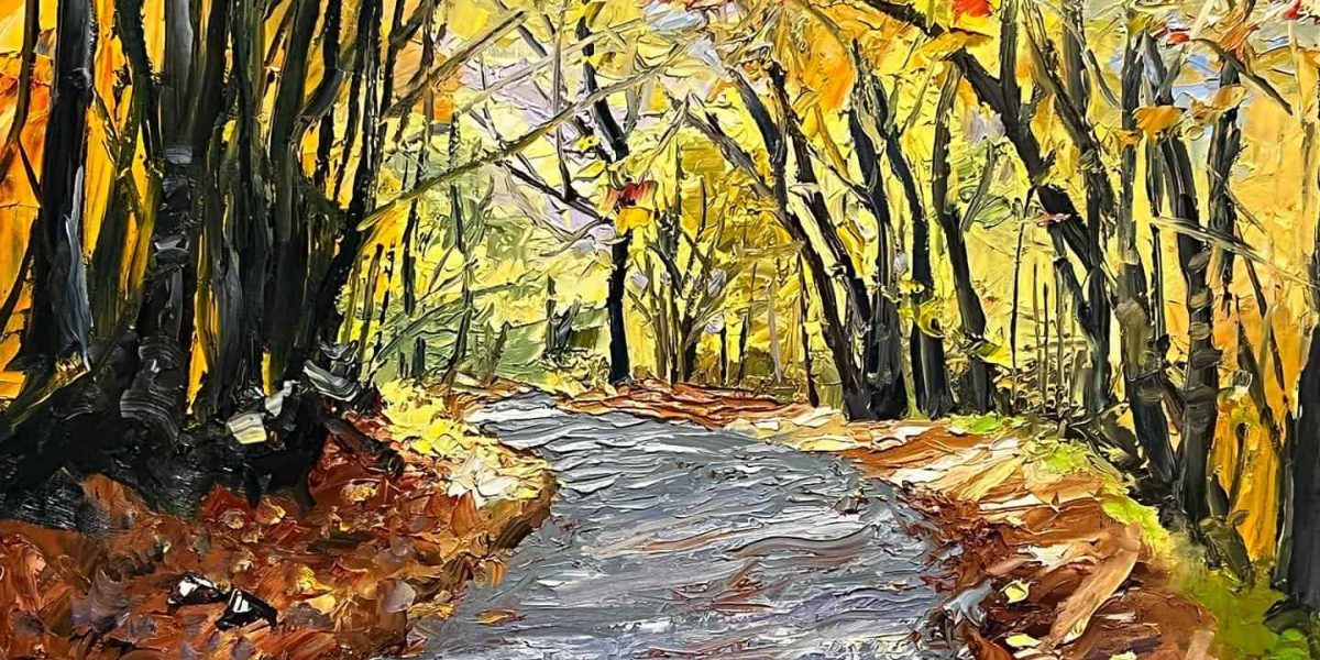 Autumn Road Painting by Michael Meissner