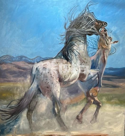 Stallions Painting by Michael Meissner