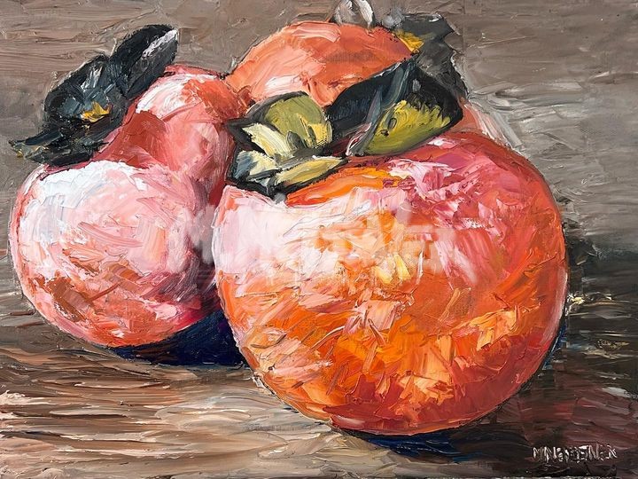 Persimmons Painting by Michael Meissner