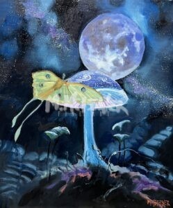 Lunar Moth Mushroom art